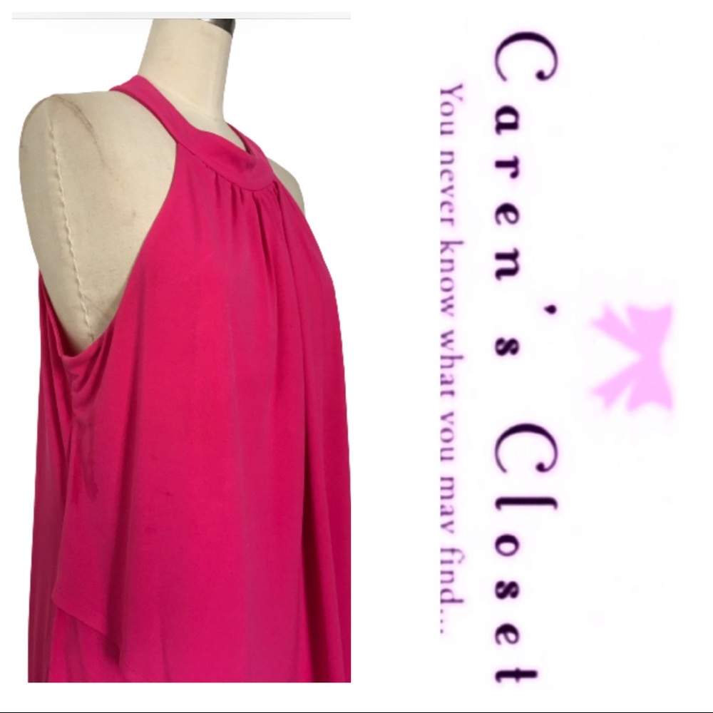 Vince Camuto Pink Crepe Jersey Sleeveless Dress - Picture 3 of 9